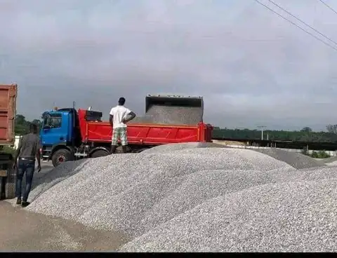 Loading a gravel truck