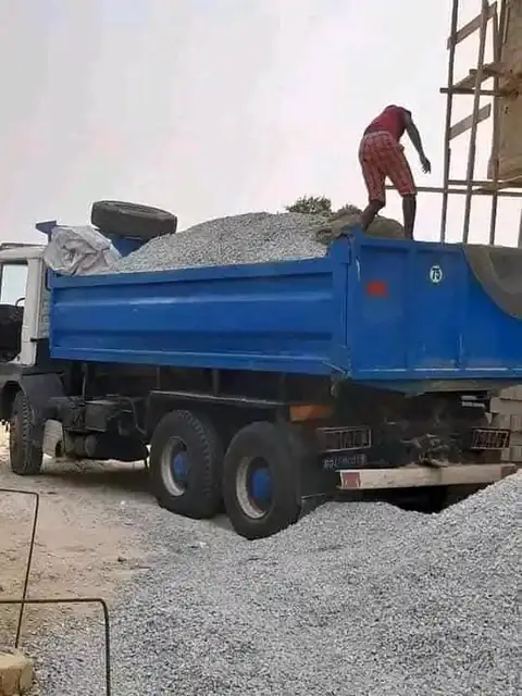 Unloading on a construction site