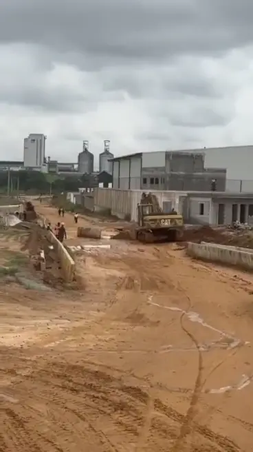 Earthworks on an industrial site