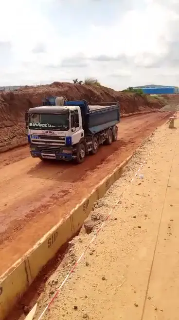 Traffic on a newly laid road